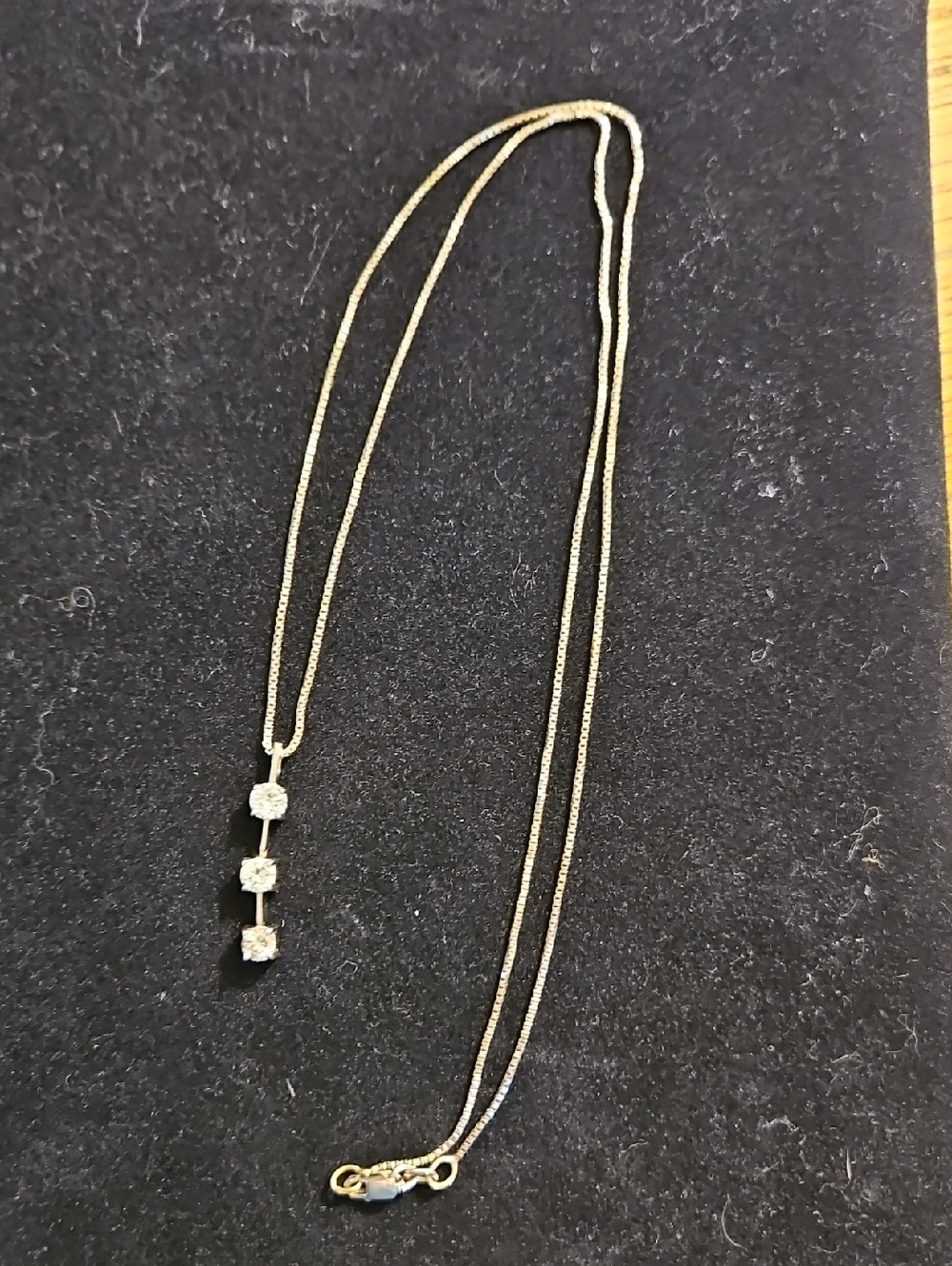 Gold Tone Three-Stone Drop Necklace - Women Jewelry
